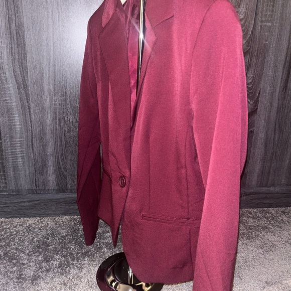 Burgundy One Button Blazer (Never Worn) - Picture 2 of 5